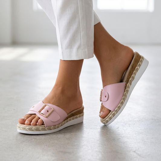 Talia Vi | Woven Wedge Slippers