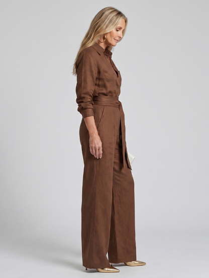 Jovie | Wide-Leg Button Jumpsuit