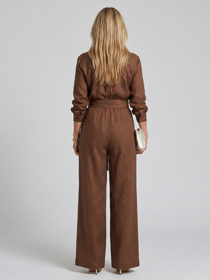 Jovie | Wide-Leg Button Jumpsuit