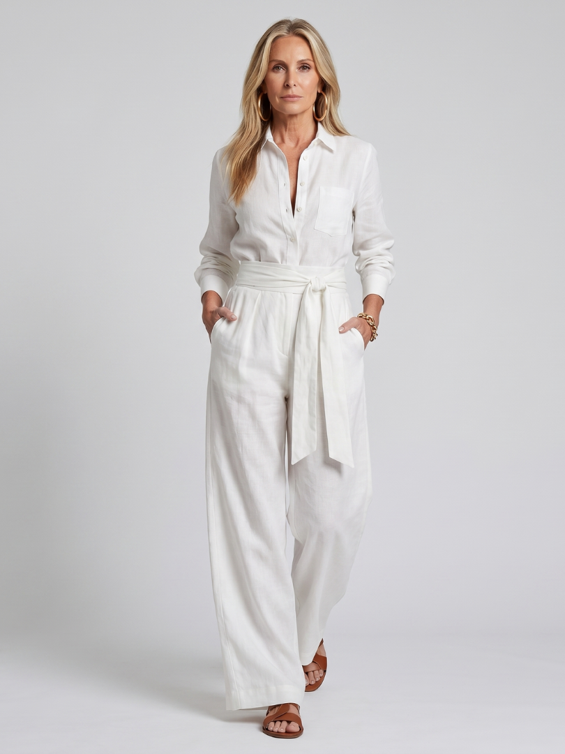 Jovie | Wide-Leg Button Jumpsuit