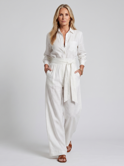 Jovie | Wide-Leg Button Jumpsuit