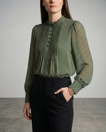 Harlow | Dotted Chiffon Blouse