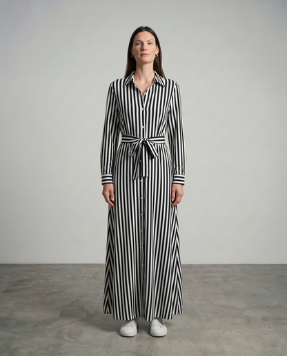 Valentina | Striped Bow Maxi Dress