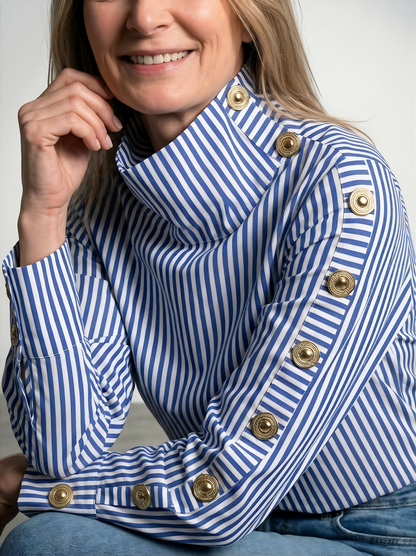 Noria | Asymmetric Striped Blouse