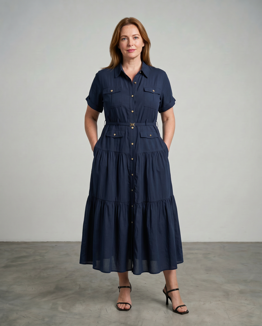 Vivienne | Navy Utility Dress