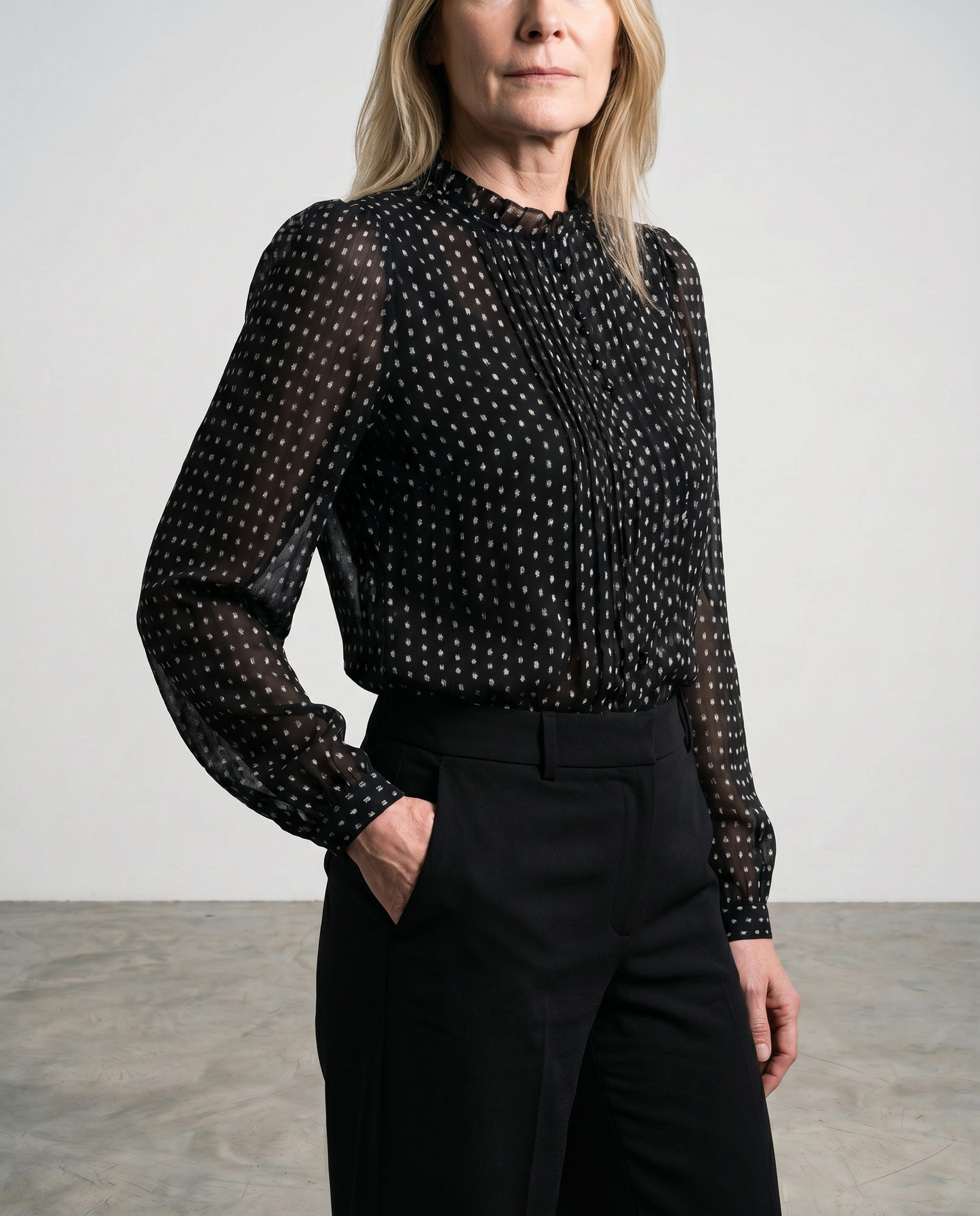 Harlow | Dotted Chiffon Blouse