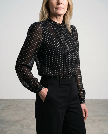 Harlow | Dotted Chiffon Blouse
