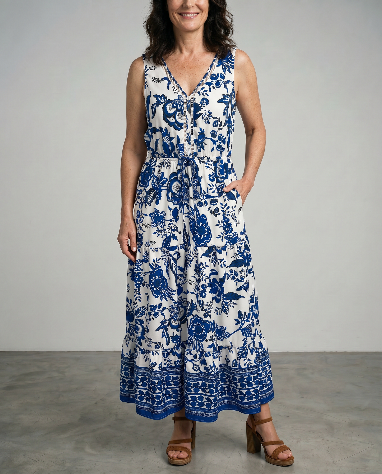 Solaya | Bow Belt Maxi Dress
