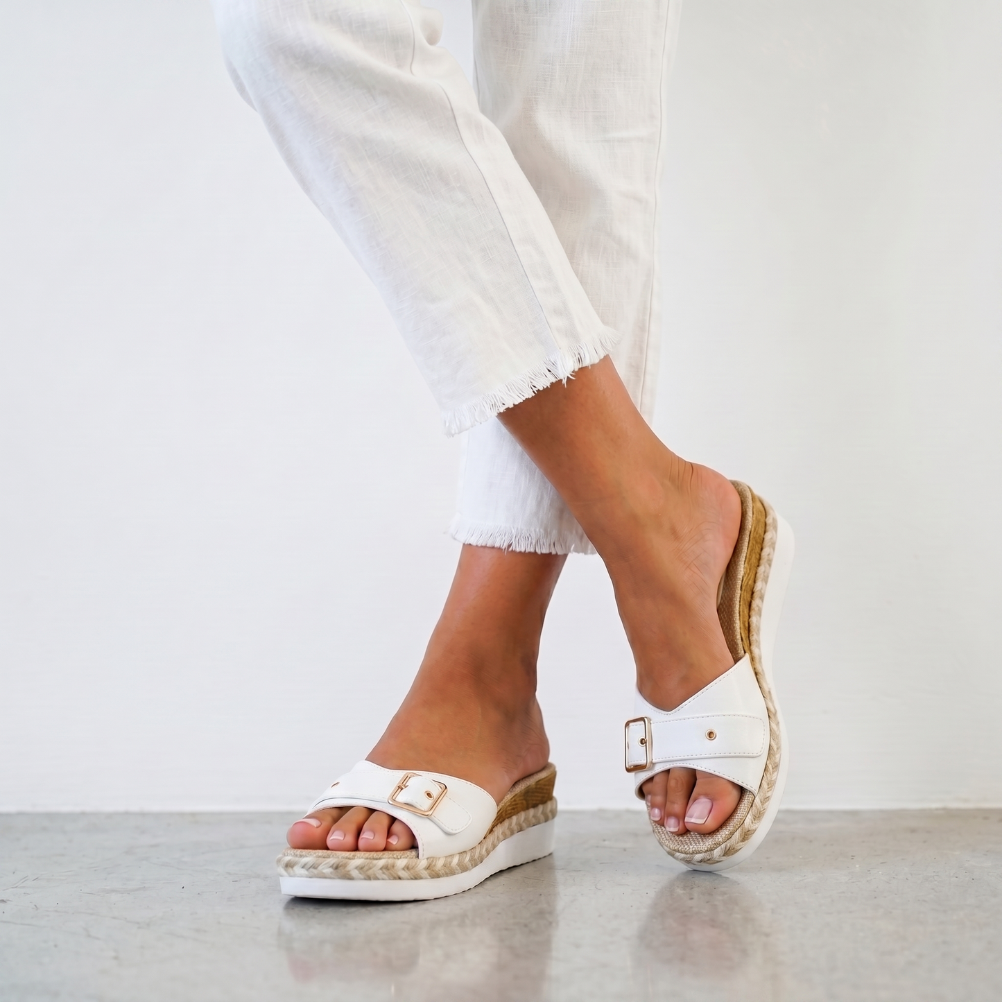 Talia Vi | Woven Wedge Slippers