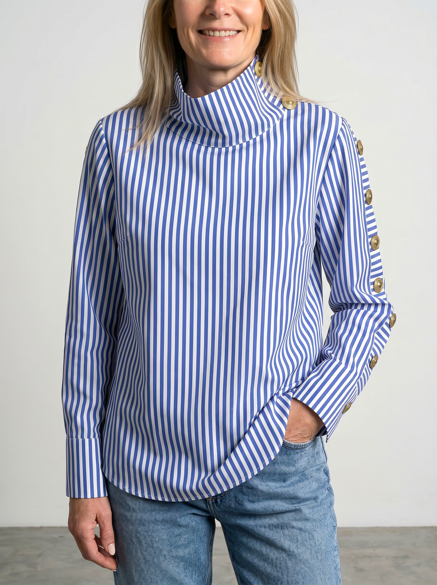 Noria | Asymmetric Striped Blouse