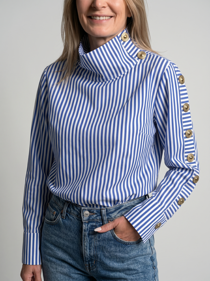Noria | Asymmetric Striped Blouse