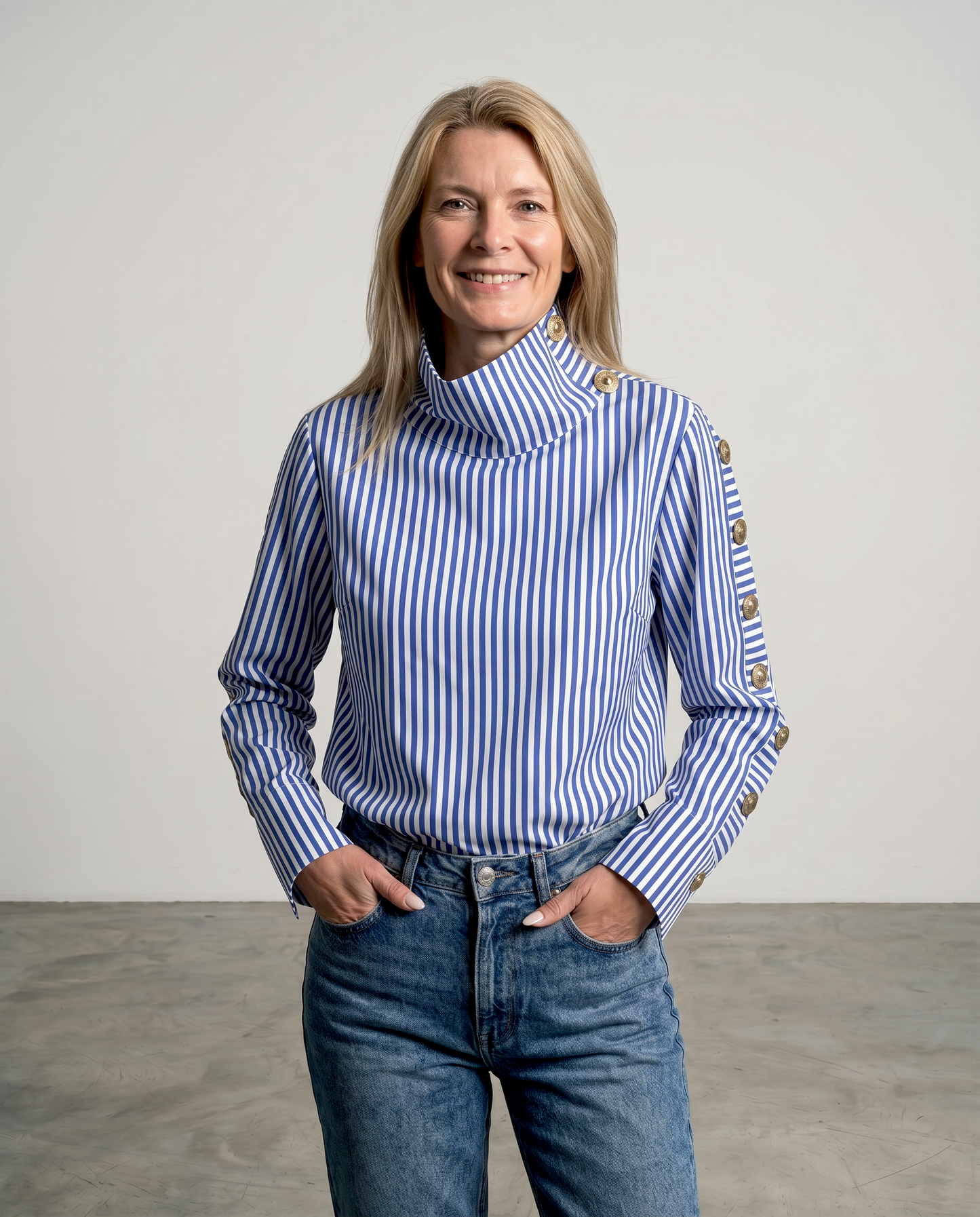 Noria | Asymmetric Striped Blouse